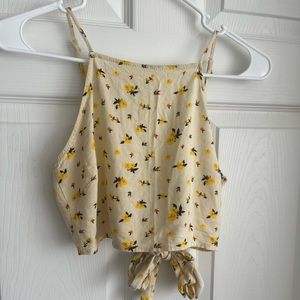 Yellow Floral Crop-Top